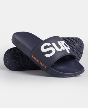 Superdry Classic Pool Férfi Papucs Sötétkék | HAGPI5813